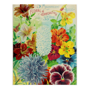 Vintage Floral Specialities Poster
