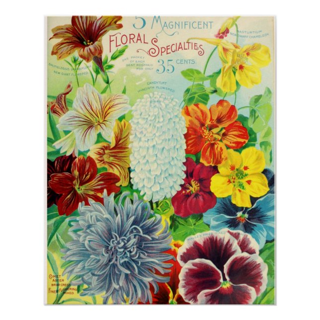Vintage Floral Specialities Poster (Front)