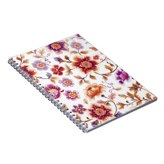 Vintage Floral Spiral Notebook Elegant Botanical F