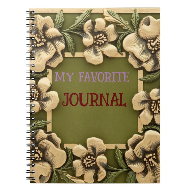 Vintage Floral Spiral Photo Notebook (Front)