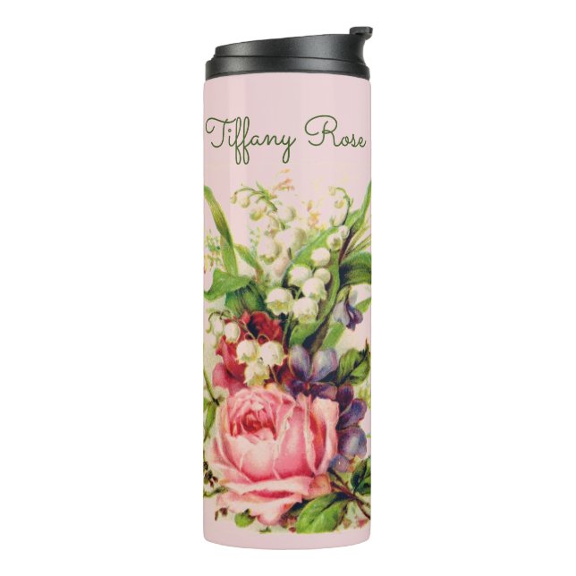 Vintage Floral Spray  Thermal Tumbler (Rotated Left)