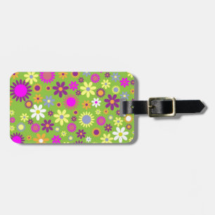 Vintage floral Spring daisy illustration Luggage Tag