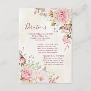 Vintage Floral Spring Wedding Direction Insert