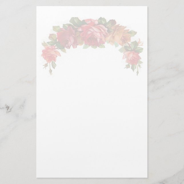 Vintage Floral Stationery on Recycled Paper (Front)