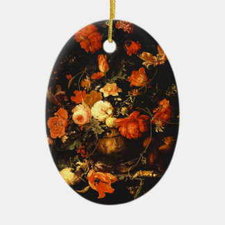 Vintage Floral Still Life - Abraham Mignon Ceramic Tree Decoration