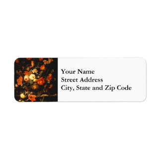 Vintage Floral Still Life - Abraham Mignon Return Address Label
