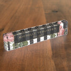 Vintage Floral Striped Desk Nameplate