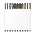 Vintage Floral Striped Personalised Notepad
