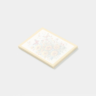 Vintage Floral Sunflower & Butterflies Post-it Notes