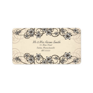 Vintage Floral Swirl Customisable Address Labels