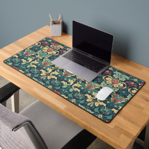 Vintage Floral Tapestry Pattern Desk Mat