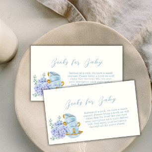 Vintage Floral Tea Brewing Books For Baby Shower Enclosure Card