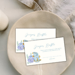 Vintage Floral Tea Diaper Raffle Baby Shower Enclosure Card