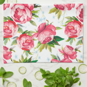 Vintage floral tea towel