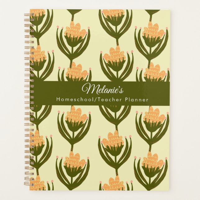 Vintage Floral Teacher School Homeschool  Planner (Front)