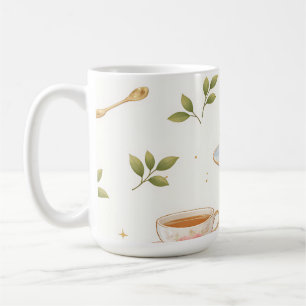 Vintage Floral Teacups Seamless Pattern Coffee Mug