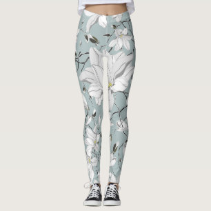 Vintage Floral Texture Seamless Pattern Leggings