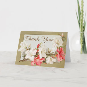 Vintage Floral Thank You Card with Lilies