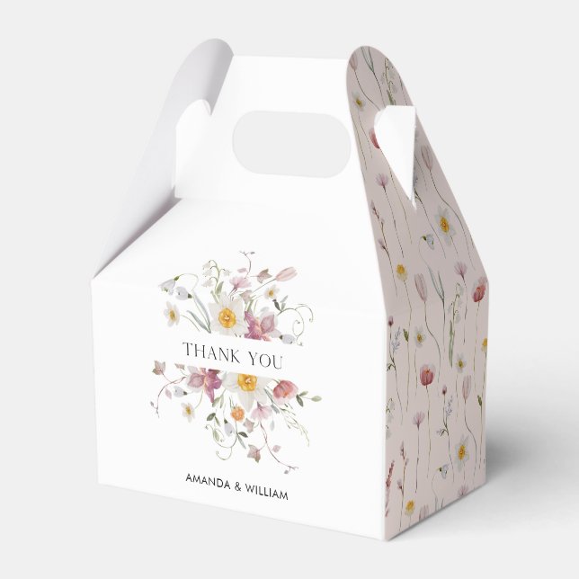 Vintage Floral Thank You Favour Box (Back Side)