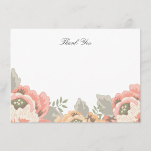 Vintage Floral Thank You Note Card