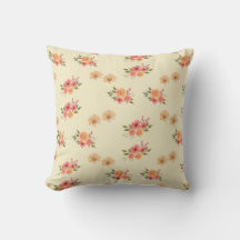 Vintage Floral Throw Pillow