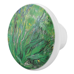 Vintage Floral Van Gogh Iris Ceramic Knob