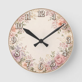 Vintage Floral Wall Clock