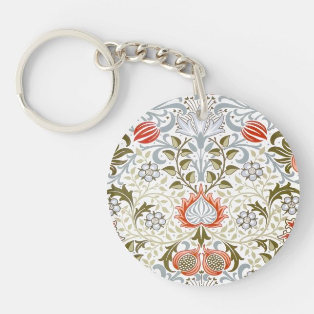 Vintage Floral Wallpaper by William Morris (1879) Key Ring (Front)