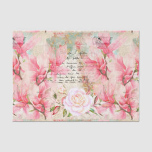 Vintage Floral Wallpaper Handwritten Letters Tissue Paper