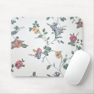 Vintage Floral Wallpaper Mouse Pad