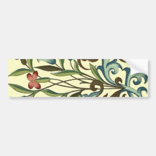 Vintage Floral wallpaper pattern designer yellow Bumper Sticker