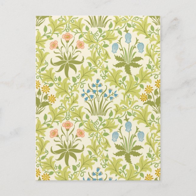 Vintage Floral Wallpaper Postcard (Front)