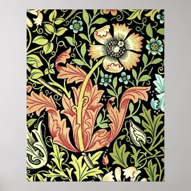 Vintage Floral Wallpaper Poster (Front)
