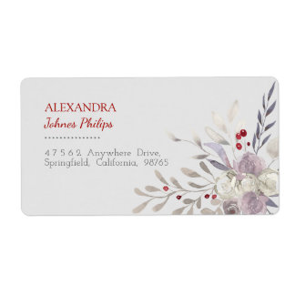 Vintage Floral Watercolor Botanical Address Label