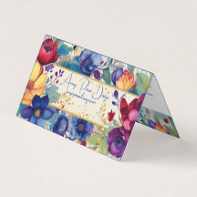 Vintage Floral Watercolor Folded