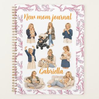Vintage floral watercolor new mom Self care chic Planner