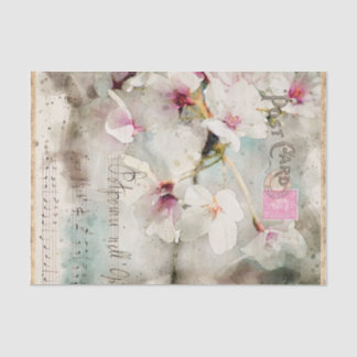 Vintage floral watercolor tissue paper