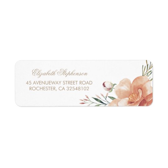 Vintage Floral Watercolors Wedding Return Address Label