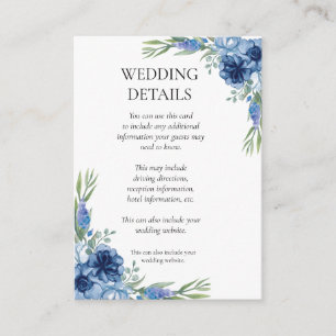 Vintage Floral Wedding Details Enclosure Card