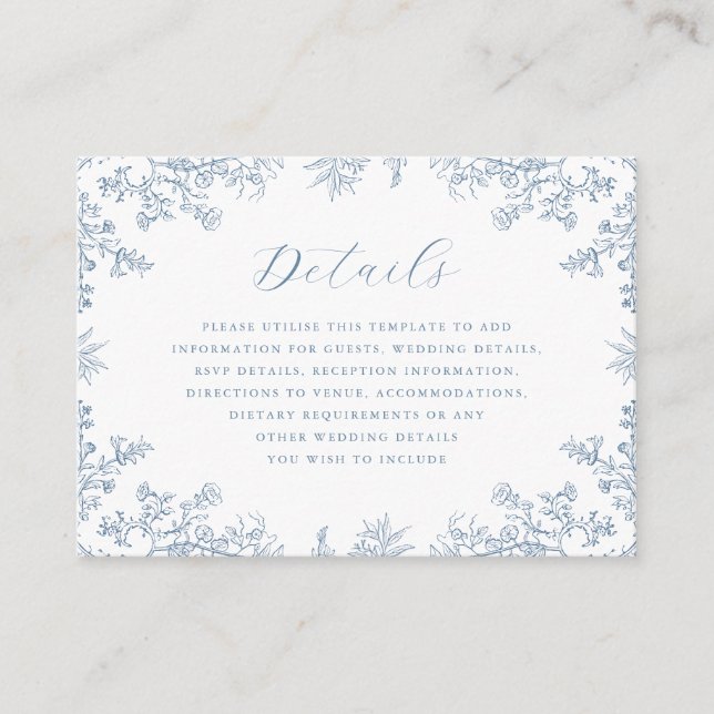 Vintage Floral Wedding Enclosure Card (Front)