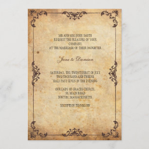 Vintage Floral Wedding Invitation