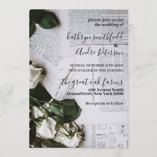 Vintage Floral Wedding Invitation