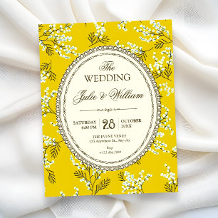 Vintage floral wedding invitation