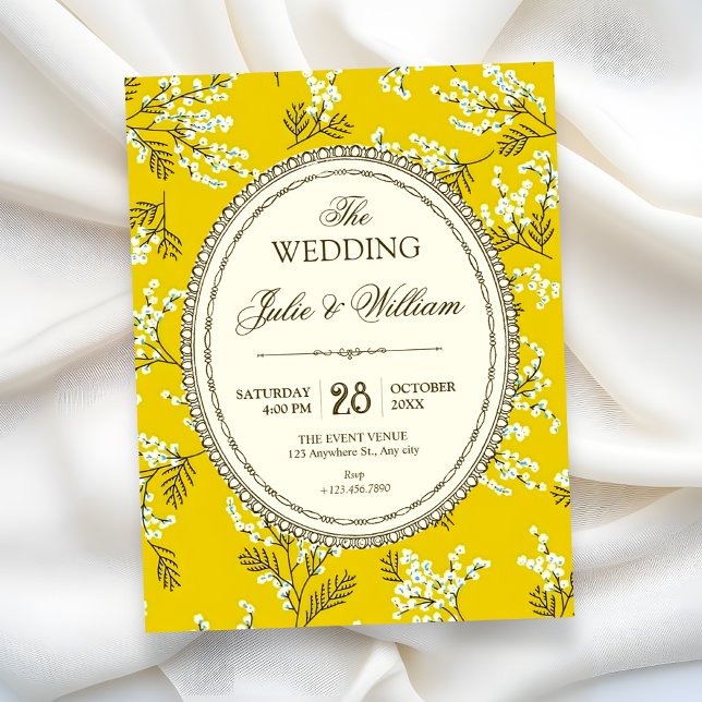 Vintage floral wedding invitation (Creator Uploaded)