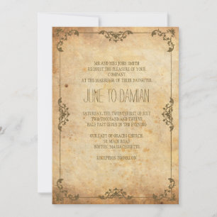 Vintage Floral Wedding Invitation