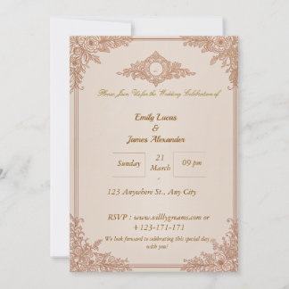 Vintage Floral Wedding Invitation