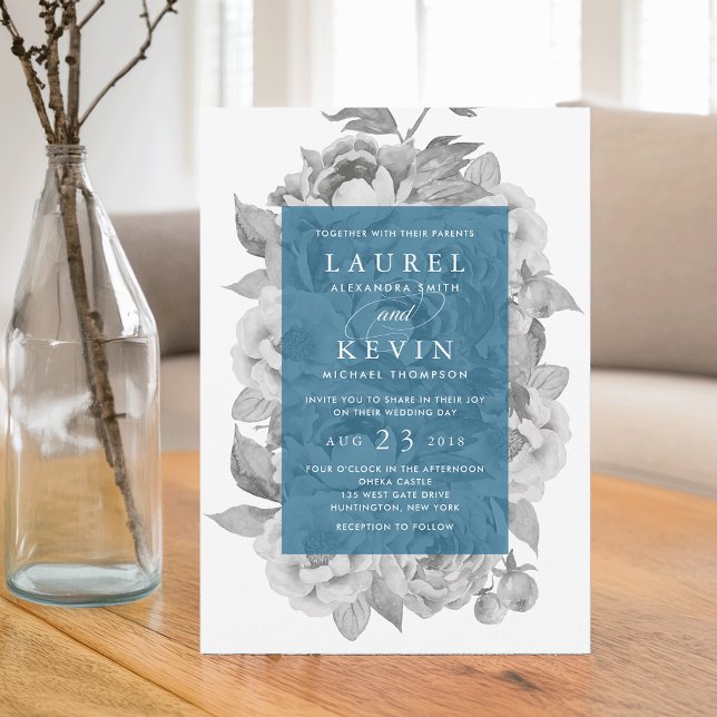Vintage Floral Wedding Invitation | Cerulean (Creator Uploaded)