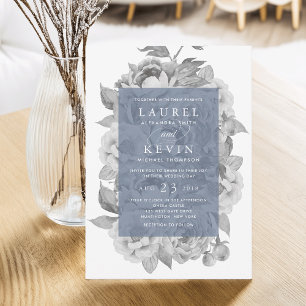 Vintage Floral Wedding Invitation Slate