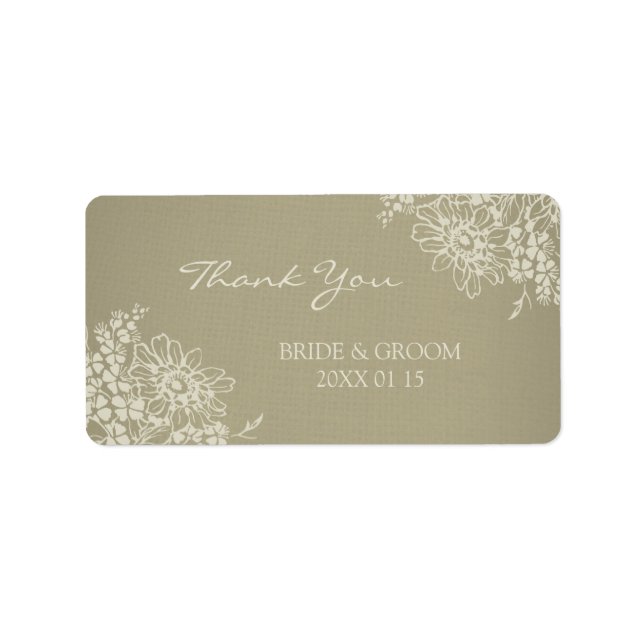 Vintage Floral Wedding Labels (Front)