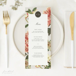 Vintage Floral Wedding Menu